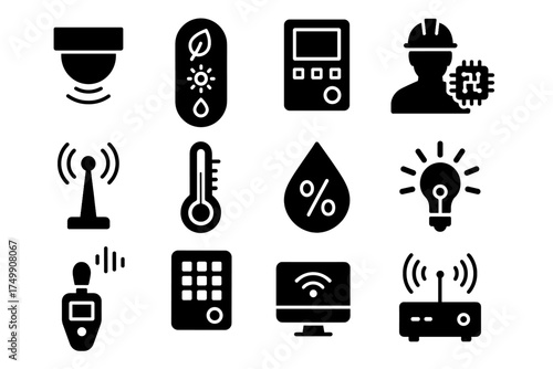Hub humidity sensor playground vector monitors keypad sensors icon temperature smart