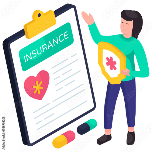 Trendy design illustration of medical insurance 