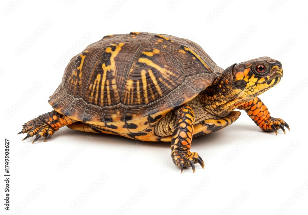 Fototapeta premium Box Turtle Isolated on White Background