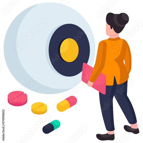 Modern design illustration of eye medicine 