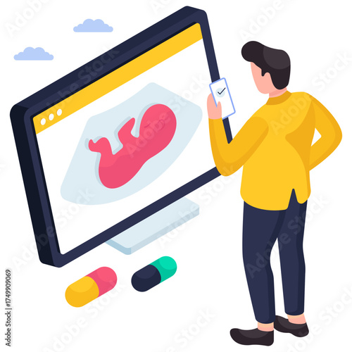 Modern design illustration of ultrasound
