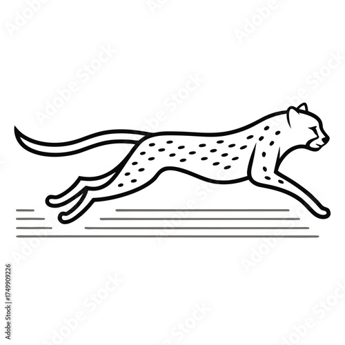 Vector art of cheetah running illustration