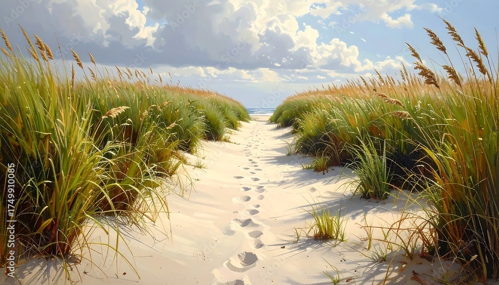 custom made wallpaper toronto digitalCoastal Sand Path Through Grassy Dunes.