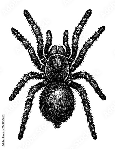 black and white illustration of a spider - ai generated (artwork 1)