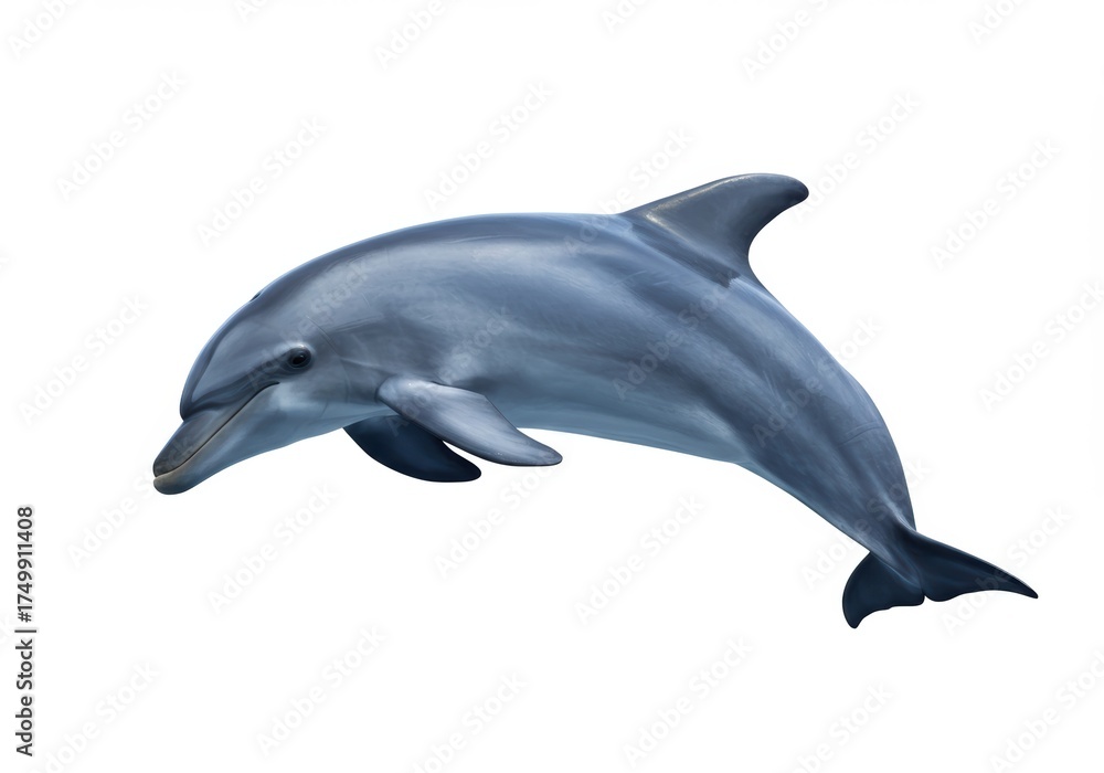 Obraz premium Dolphin Isolated on White Background