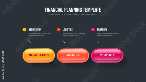 Professional Innovation Slideshow Layout Vector Illustration. Business Report 3 Option Infographic Presentation Template. Visual Solution Three Step Diagram Frame Design.