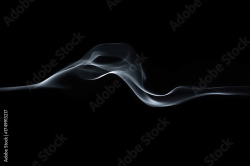 Wispy Patterns, A mesmerizing stream of white vapor creating elegant curves and shapes