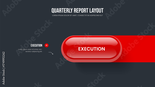 Corporate Performance 1 Element Diagram Frame Template. Professional Review Slideshow Design Vector Illustration. Enterprise Innovation One Option Infographic Slide Layout.