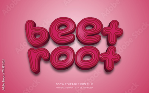 Beetroot 3D editable text style effect	
