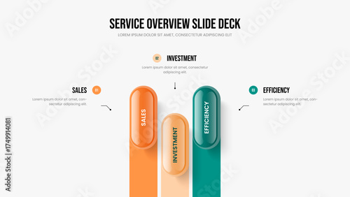 Creative Campaign Presentation Template Vector Illustration. Advertising Development 3 Option Infographic Slideshow Design. Visual Portfolio Three Step Diagram Slide Layout.