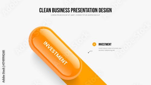 Enterprise Performance Slide Layout Vector Illustration. Visual Profile 1 Step Diagram Presentation Template. Financial Portfolio One Option Infographic Slideshow Design.