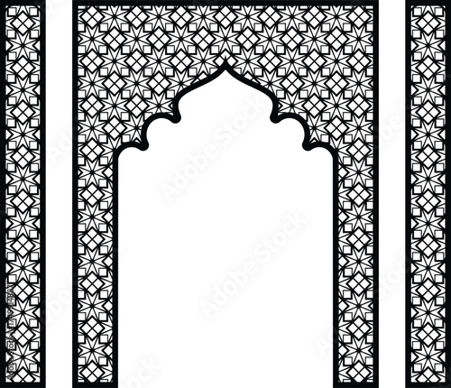 New Islamic Mosque Main Gate Pattern Design, And Interior Decoration Jali EPS Vector File