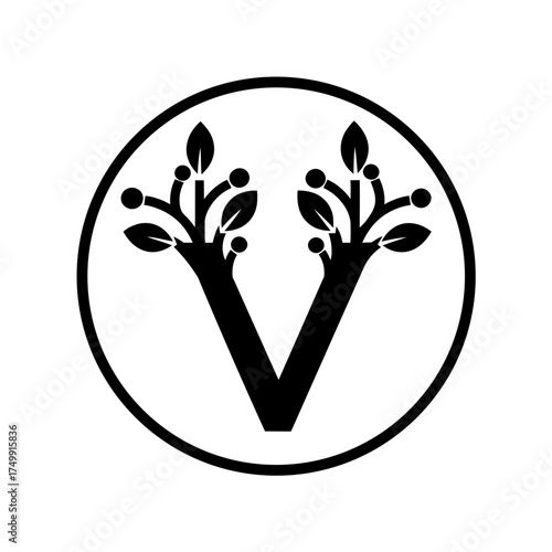 Vibrant Vegan V Growth Logo 1st November. Vibrant Vegan V Growth Logo.