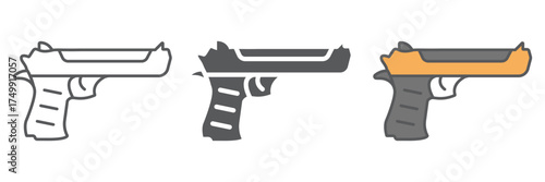 Desert eagle gun icon, army and weapon, handgun sign, vector graphics, a linear pattern on a white background. editable stroke