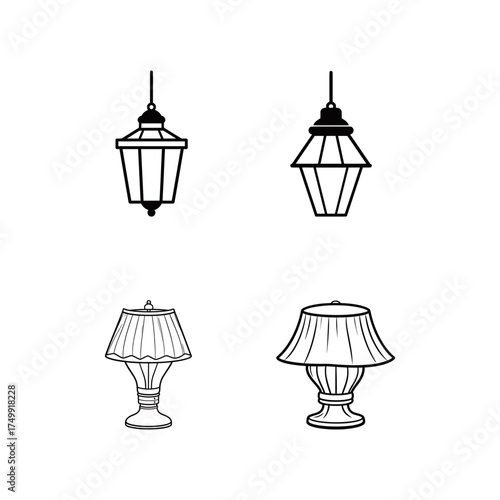 Luxurious and traditional lamp vector design, suitable for use in interior design such as elite housing