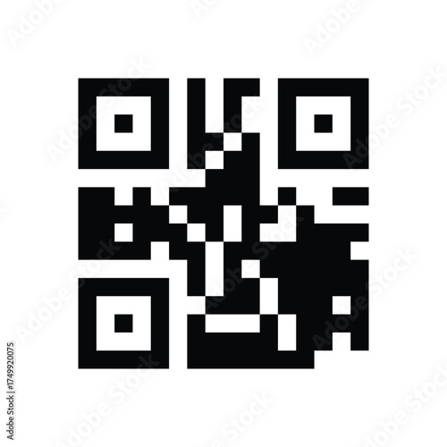 QR code scanning icon vector illustration on white background