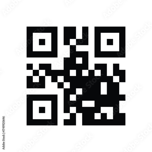 QR code scanning icon vector illustration on white background