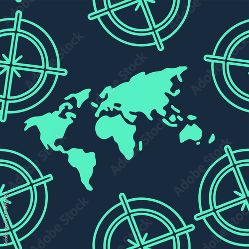 High quality photo of world map targets abstract digital art graphic design vector