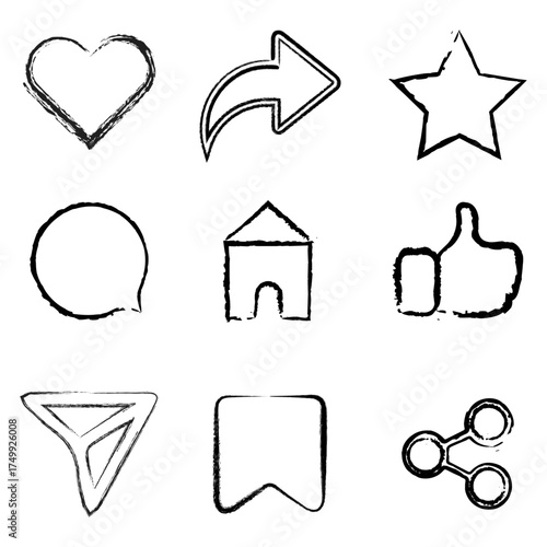 Hand drawn doodle icons set