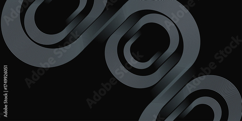 Abstract black and white background with a spiral twirl tunnel design and a subtle light wave pattern