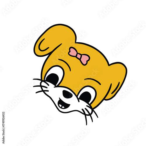 cute cat face cartoon illustration