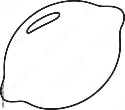 Outline drawing of a single lemon fruit Keywords: lemon, fruit, citrus, food, ingredient, sour