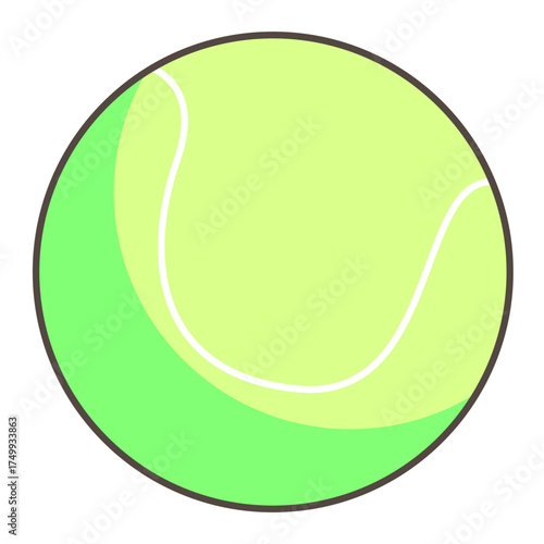 Vibrant Green Tennis Ball Isolated Vector Illustration