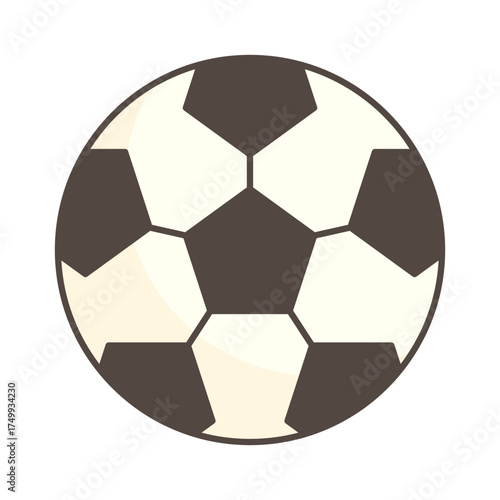 Classic Brown and Cream Soccer Ball Illustration