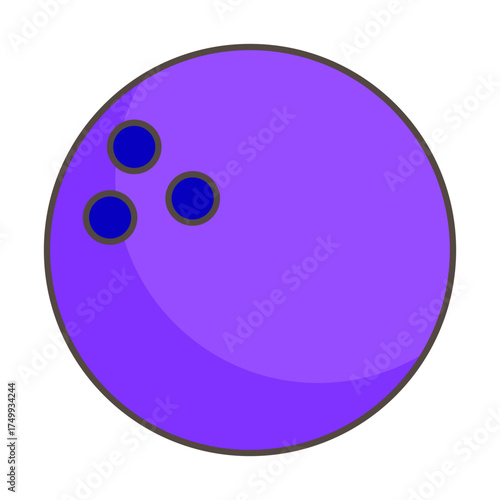 Vibrant Purple Bowling Ball Isolated on White