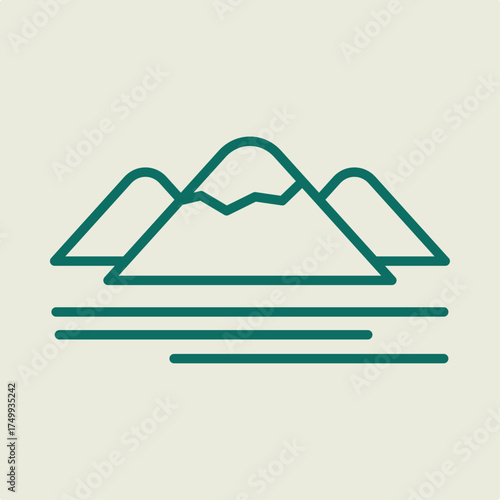 Mountain trendy artwork design useful creative vector Illustration flawless colorful background