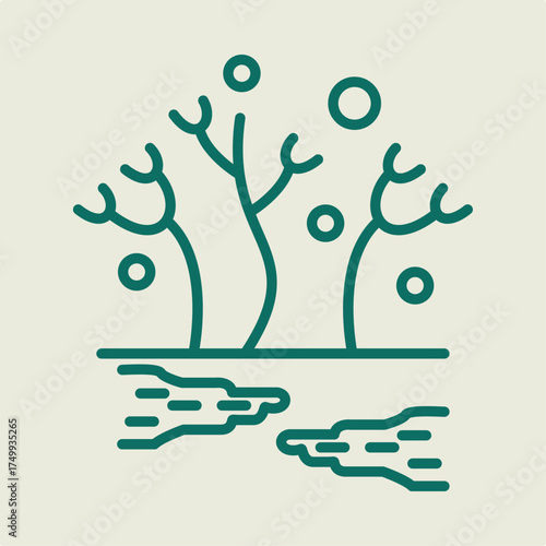 Moss trendy artwork design useful creative vector Illustration flawless colorful background