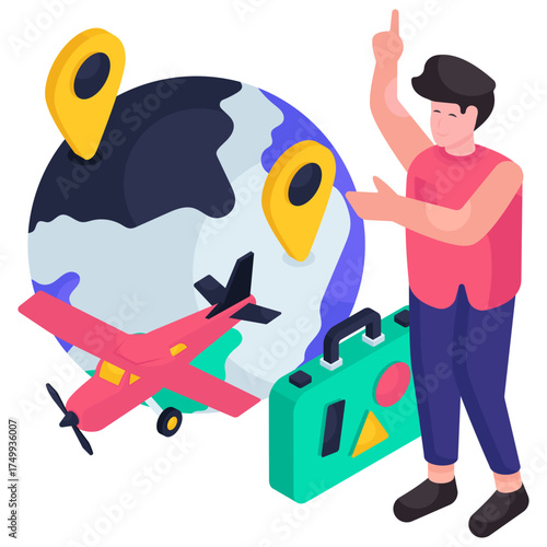 Modern design illustration of air travel