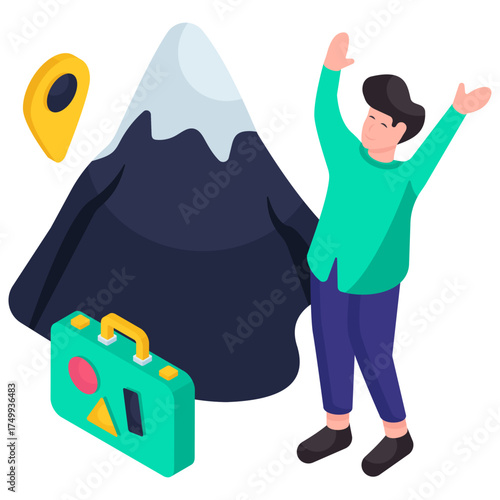 An eye catching design illustration of hiker