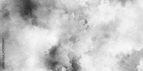 abstract black and white photo of a plane flying through clouds, abstract grunge black and white distressed texture background, explosion of a cloud of powder of particles of color white  background.
