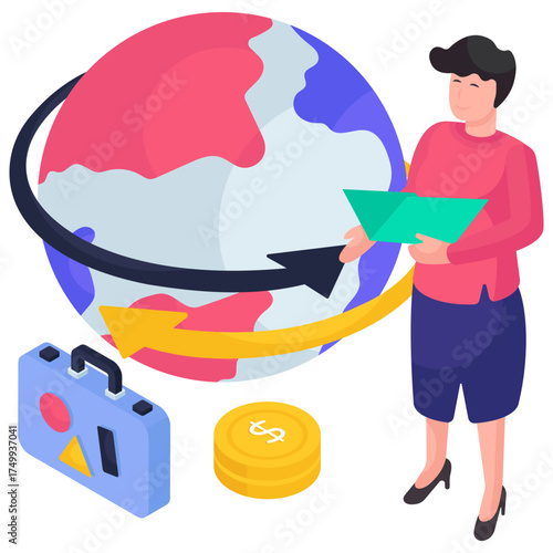 Premium download illustration of global tour