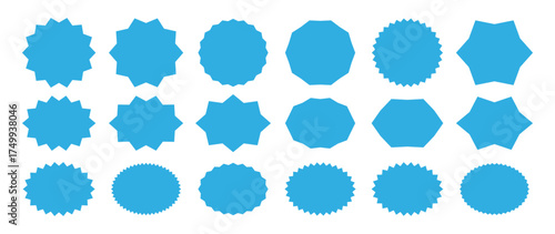 Set of Colorful Starburst badges and stickers. Price, label and badge and stamp icon, Sale, star and stamps or tag badges for price promotion labels or discount promo sticker. vector illustration.