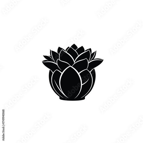 Black silhouette of an artichoke silhouette