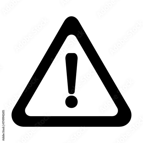 Bold stylized graphic of a warning triangle with exclamation mark symbol bold symbol vector
