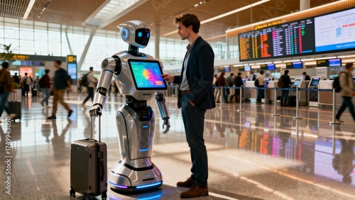 An Information Robot Assisting Travelers at an Airport Terminal