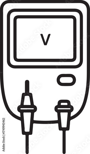 Voltmeter Icon with ' V' Display voltage electricity
