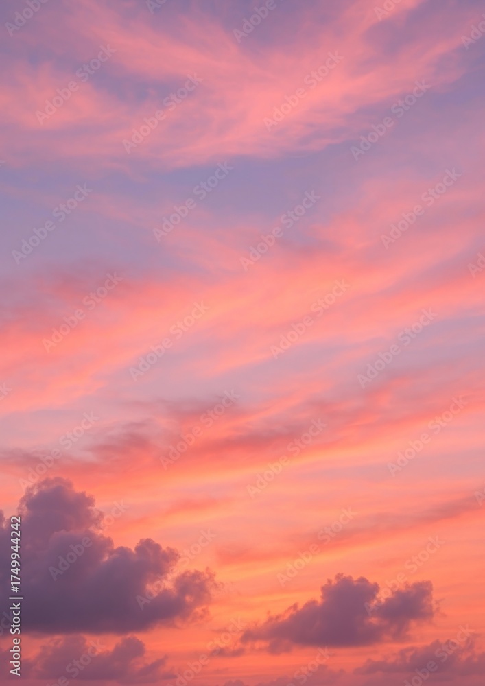 Fototapeta premium Vibrant sunset sky clouds