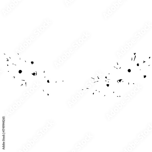 Abstract Black Splatter Design with Organic Shapes and Random Distribution.