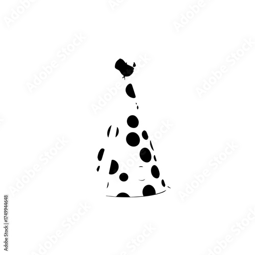 Abstract Illustration of a Dalmatian Dog with Black Spots on White Coat.