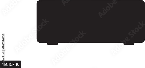 Black silhouette of a projector on a white background