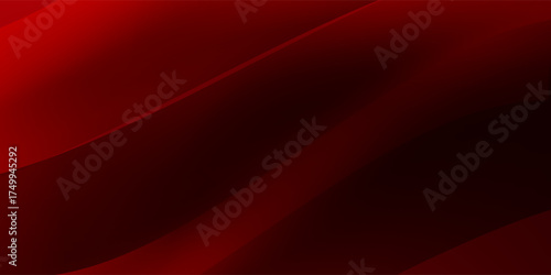 Abstract red and gold ribbons background. Used to decorate advertisements, publications, Modern trendy design in Vector Illustration