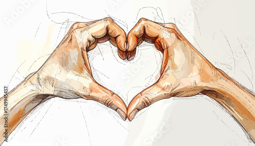 Hands forming heart shape gesture of love and care