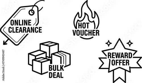 Vector art of business offers badges