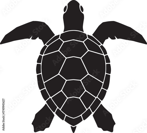 Vector art of black sea turtle silhouette