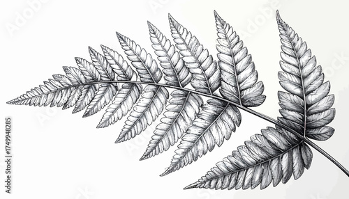 Fern leaf detail with transparent background