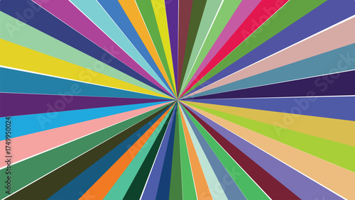 Bursting Multi Colored Rays Emanating from a Central Point Design